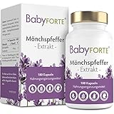 BabyFORTE® Mönchspfeffer Kapseln - 180 Stück - 10:1 Extrakt - Vegan - 10 mg...