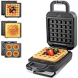 Waffeleisen Sandwichmaker Belgische Waffel Mini, 3 In1 mit wechselplatten Donut...