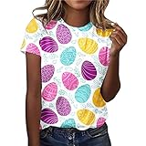 Frauen Daily Print O Neck Tops Kurzarm Rundhals T-Shirt Bedruckte Loose Side Split Bluse...