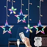 GloBrite Weihnachtslichtervorhang, 12 Sterne und 138 LED-Lichter – Weihnachtssternlicht,...