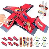 KETIEE Finger Skateboard Rampen Set, 6 Stück Mini Griffbrett Skate Park Kit...