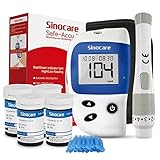 sinocare Safe Accu2 Blutzuckermessgerät, Blutzuckertester Set mit 100...