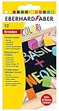 Eberhard Faber 526012 - Tafelkreide Colori, 12 Kreiden in Basic und Neon-Farben