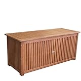 Wohaga® Hartholz Auflagenbox Kissenbox Gartenbox Auflagentruhe geölt inkl....