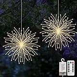 2 Stück Feuerwerk Lichterkette, Jsdoin 200 LED Weihnachtslicht Starburst,...