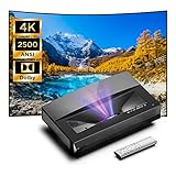 Ultrakurzdistanz Beamer 4K TV 2500 ASNI Lumen mit 3 Farbe Licht, HDR 10,MEMC,Dolby,DTS...