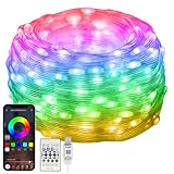 10M RGBIC Lichterkette mit Farbwechsel,[99+ Modi] 100LEDs Wasserdicht Lichtschlauch USB...