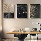 3er Design-Poster Set Wandbilder, Jahresring Linien Wandkunst Bilder Plakate und Drucke...