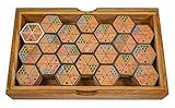 LOGOPLAY Hexadomino - Hexamino - Sechseck-Domino - Legespiel - Gesellschaftsspiel aus Holz...