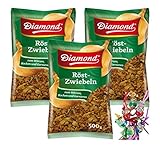 [ 3x 500g ] DIAMOND Röst-Zwiebeln / Geröstete Zwiebeln / Röstzwiebeln + ein kleiner...