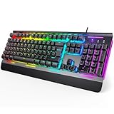 TECKNET RGB-Gaming-Tastatur für PC, Membran Tastatur mit 105 Tasten,...