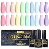 INPING UV Nagellack Pastell, 10 Stück Frühling Sommer Makronen Pastell Gel-Nagellack,...