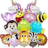 Balloono 14x Tier Folienballons ● Kindergeburtstag Deko für Jungen & Mädchen...