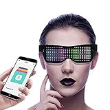 Eamplest LED Brille Bluetooth APP Steuerung, 4 Modi 11 Animationen, DIY Neon Draht Brille...