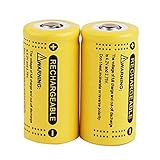 3.7v 1200mah 16340 Cr123a GeschüTzter Li Ionen Akku, Wiederaufladbar für Led...