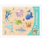 Trefl, Konturenpuzzle mit Unterlage, Lift-Out Puzzle, Unterwasserwelt Wald, für Kinder ab...