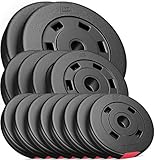 Hop-Sport 30kg Hantelscheiben Sets aus Kunststoff 30 mm Gewichte Auswahl:...