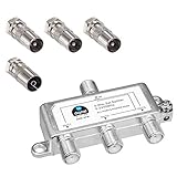 HB-DIGITAL SAT - BK - UKW - Verteiler 3-Fach Splitter (3-Wege) 5-2400 MHz | digital &...