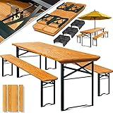 KESSER® Bierzeltgarnitur 3 teilig Gartenmöbel-Set | Klappbar 170 x 46 x 75cm | 2X...