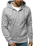 OZONEE Herren Kapuzenpullover Sweatjacke Sweatshirt Farbvarianten Kapuzenjacke...