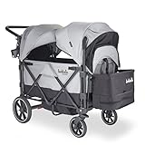 Larktale Caravan Doppelsitzer, zusammenklappbarer Wagen, All-Terrain Kinderwagen für...