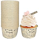 Frepea 50 Stücke Cupcake Formen Papier Muffinförmchen Papier Antihaftbeschichtet...