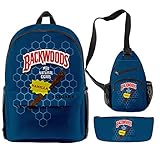 Muchable Backwoods Rucksack-Set, bedruckt, mit Schultertasche, Federmäppchen,...