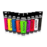 Moon Glow Große 75ml set mit 9 färben UV-Bodypaint Körpermalfarben...