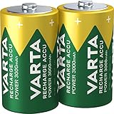 VARTA Batterien D Mono, wiederaufladbar, 2 Stück, Recharge Accu Power, Akku,...