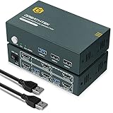 USB3.0 HDMI KVM Switch Dual Monitor 2 Port 4K@60Hz,USB3.0, KVM Switch 2...