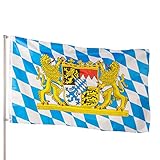 PHENO FLAGS Premium Bayern Flagge 100% recycelt 90x150 cm - Extrem Wetterfeste...