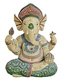 TEMPELWELT Deko Figur Ganesha Figur vierarmig sitzend 23 cm, Polystein...