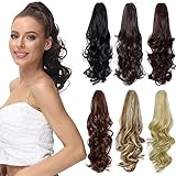 Luxiremi Ponytail Extension Zopf Lockiger Jaw Clips Pferdeschwanz mit Klammer 40cm...