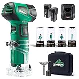 BATOCA 12V Max Akku-Fräser Palm Edge Router, 2 Stück 12 V 2,0 Ah Akkus und...