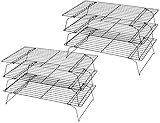 Tebery 2 Stück 3-stöckiges Auskühlgitter, faltbar Kuchenauskühler, Stapelbar...