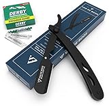 Van De Boos® Rasiermesser-Set mit 100 Derby Wechselklingen - Hochwertiges Edelstahl...