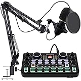 RUBEHOOW Mixer Kit Live Soundkarte DJ Controller Schnittstelle, mit BM800 Mikrofon für...