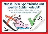 immi 1x Nur saubere Sportschuhe mit weißen Sohlen erlaubt. Aufkleber Folie, A4