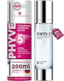 Hyaluron Serum hochdosiert PHYVE 200 ml, VEGANES Feuchtigkeitsserum für das...