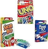 Mattel Card Game Set (Skip Bo, UNO & Phase 10)