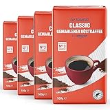 by Amazon Classic Gemahlener Rostkaffee, Mittlere Röstung, 500g, 4er-Pack