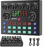 AWZROXWN DJ Controller Mischpult Soundkarte, Audio Interface Mischpulte Usb...