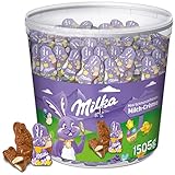 Milka Mini Schmunzelhasen 1 x 1505g, Schokoladenhasen aus Alpenmilch Schokolade mit...