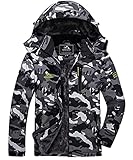 KEFITEVD Winter Jacke Herren Comouflage Übergangsjacke Warm mit Kapuze Schneejacke...