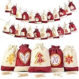 EDELHAUS® Adventskalender zum Befüllen [24 Stück] Weihnachtskalender 2023 [15 x 12cm...