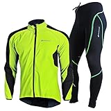 NUCKILY Herren Fahrradbekleidung Set Radtrikot Langarm Winddicht Herren...