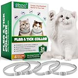 QLIGES Zecken-Flohband Katze, Flohhalsband für Katzen 4Pcs, 24 Monate lang wirksamer...