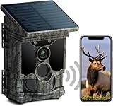 NEXCAM Solar Wildkamera 4K 30FPS 46MP WLAN Bluetooth Wildtierkamera mit 0,1s Schnelle...