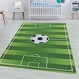 SIMPEX Spielteppich Kurzflor Teppich Kinderteppich Kinderzimmer Fussball Stadion...