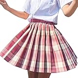 Damen Mädchen Faltenrock mit Shorts Hohe Taille Skater Tennis Schule Uniform A-Linie...